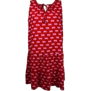 Lark & Grey Sundress Sleeveless Shift Dress Red & Pink Lightweight Medium